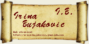 Irina Bujaković vizit kartica